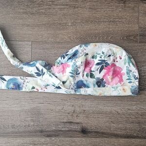 Floral Tie Back Euro Scrub Cap